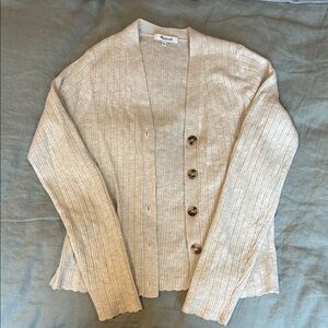 MADEWELL Beige Button-Up Cardigan